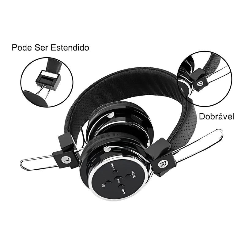 Fone de Ouvido Bluetooth Recarregável Sem Fio DAFUSHOP Aux P2 Sd Fm B05