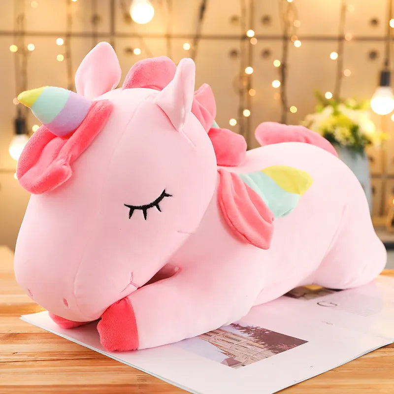 Unicórnio Gigante Brinquedo de Pelúcia 25-100cm Kawaii Macio Unicórnio Bonecas Animais Cavalo Brinquedos para Crianças Menina Travesseiro Presentes de Aniversário