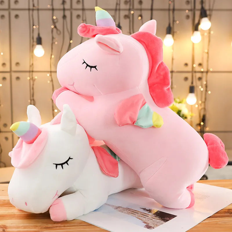 Unicórnio Gigante Brinquedo de Pelúcia 25-100cm Kawaii Macio Unicórnio Bonecas Animais Cavalo Brinquedos para Crianças Menina Travesseiro Presentes de Aniversário