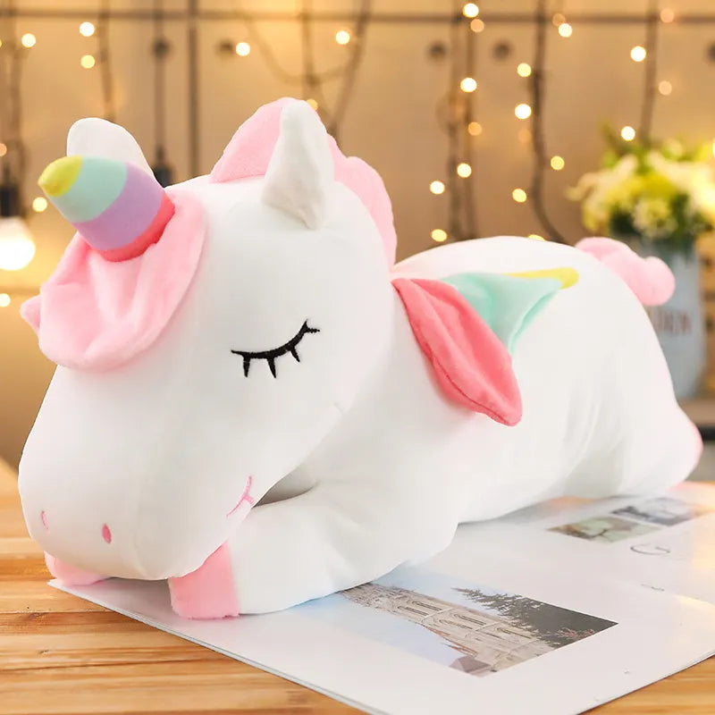 Unicórnio Gigante Brinquedo de Pelúcia 25-100cm Kawaii Macio Unicórnio Bonecas Animais Cavalo Brinquedos para Crianças Menina Travesseiro Presentes de Aniversário