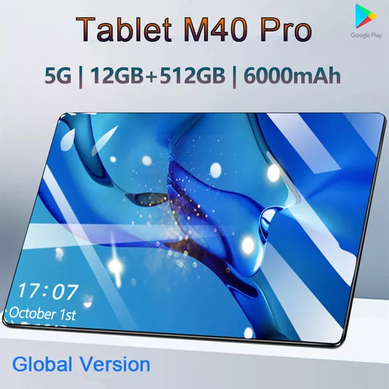 Tablet M40 Pro 10.1 12GB RAM 512GB Android Dual Chip Wifi