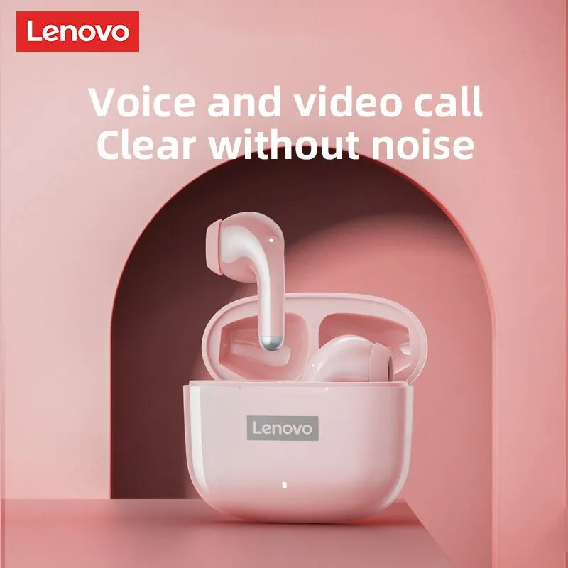 Fones de Ouvido Lenovo LP40 Pró Bluetooth 5.0 Esportes Sem Fio à Prova D`água Com Microfone Controle Toque TWS