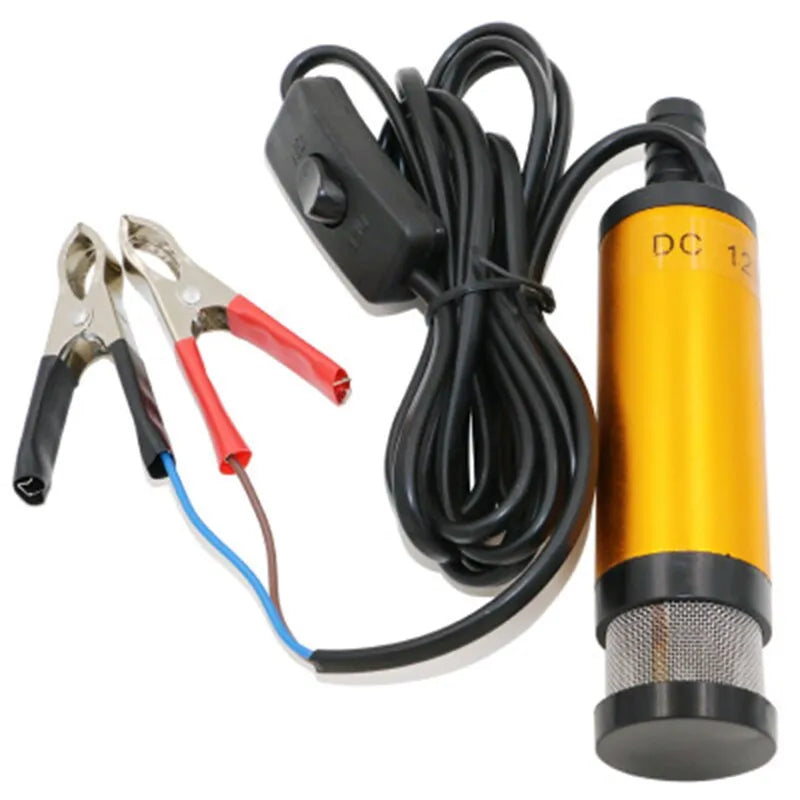 Mini Bomba Submersível Elétrica Portátil, 12v 24v dc para Bombear Óleo Diesel, Água, Concha de Liga de Alumínio, 12l/min, Bomba de Transferência de Combustível