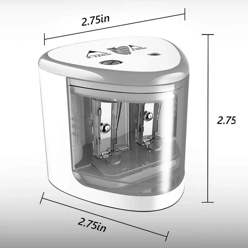 Tenwin Novo Apontador de Lápis Elétrico, Automático de dois Buracos Interruptor Apontador de Lápis, Material Escolar de Escritório em Casa, Arte de Papelaria