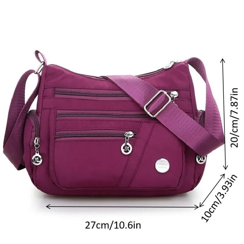 Bolsa para Mulheres Crossbody, a Prova D'água, Casual, Bolsa de Nylon RFID, Bolsa Mensageiro Leve