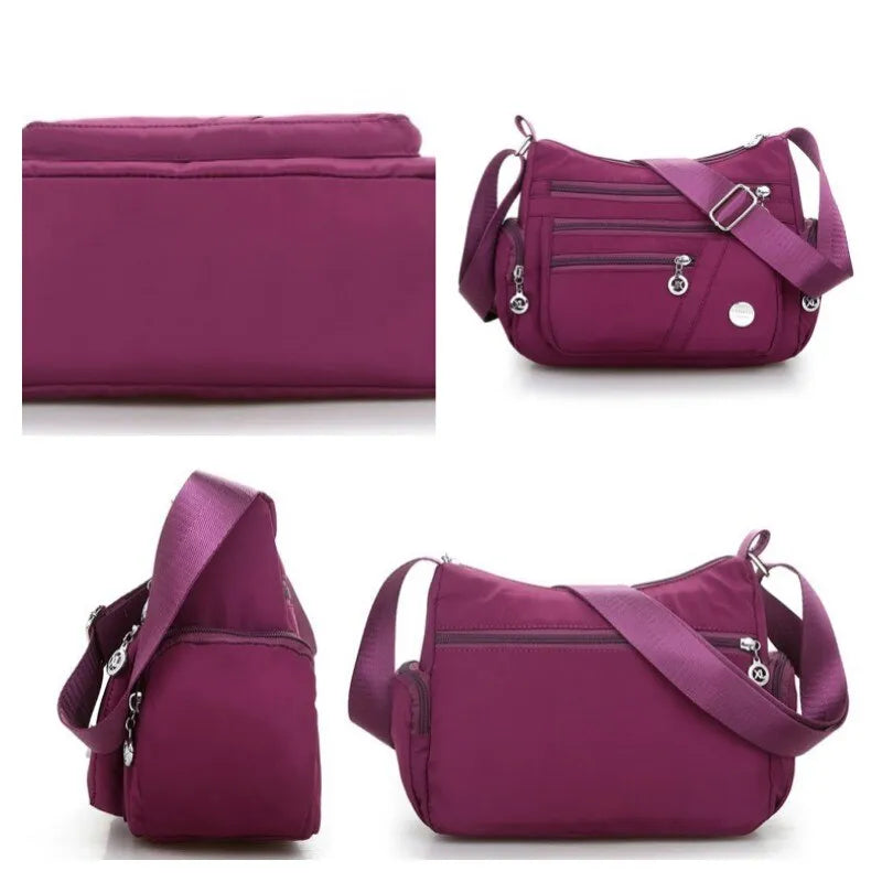 Bolsa para Mulheres Crossbody, a Prova D'água, Casual, Bolsa de Nylon RFID, Bolsa Mensageiro Leve